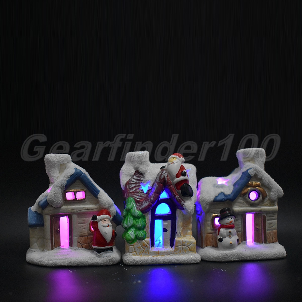 HQ 1Pc Dreamy LED Light Up Small Christmas House Xmas Ornament Gift